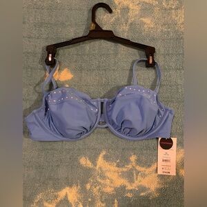 Blue Studded Bikini Top